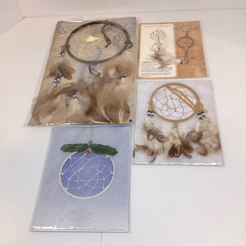 Lot Of 4 Lakota US Native American Legend Of The Dreamcatcher Decoratios
